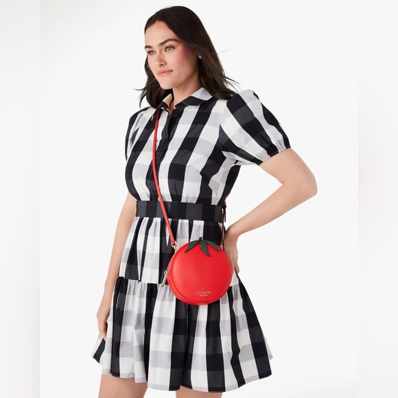 ♠️🍅kate spade 3D Tomato Mangia Double Dual Compartment Small Crossbody Bag Red - Picture 14 of 15